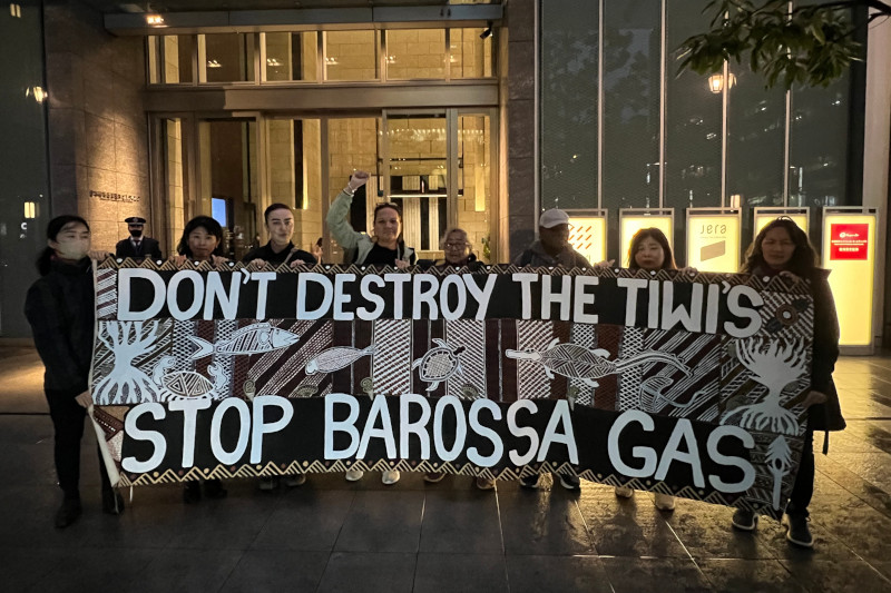 Tiwi Traditional Owners protest Santos' Barossa project in Japan